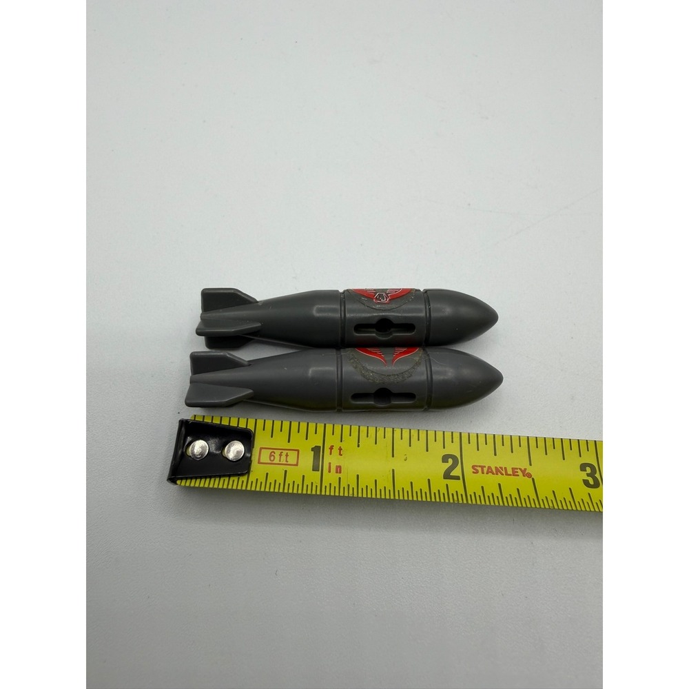 Vintage GI Joe Cobra Rattler Bomb Accessories Set of 2 Dark Grey 3.75" Toy ARAH - Picture 5 of 7
